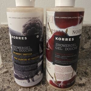 Korres Lot Of 2 Rare And Discontinued Natural Shower Gels Jumbo 13.53 Oz